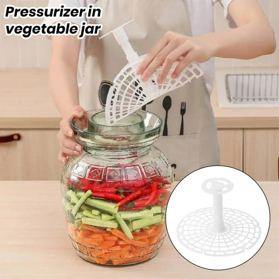 sunsanly Cucumber Pot Press Plastic Holder for Kimchi Making Pressure Machine for Compact Packing Adjustable Size Kitchen Gadget Jar Pickle Pot Tool