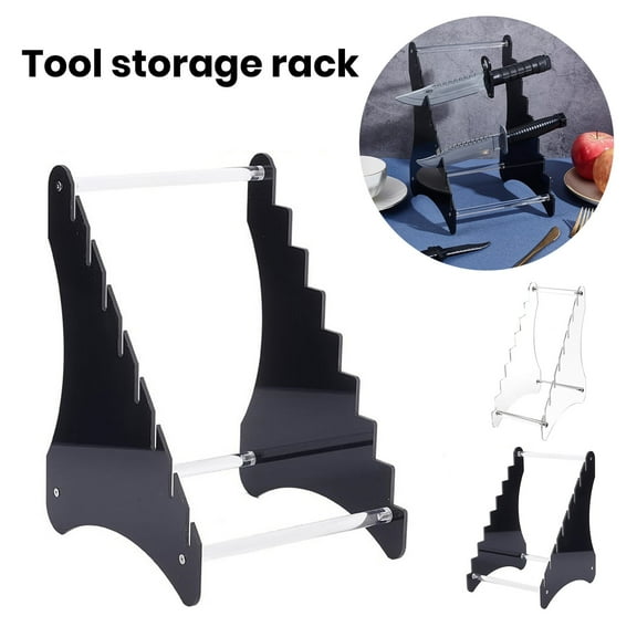 sunsanly Cutter Display Stand Clear Acrylic Cutlery Block Holder for Countertop Organize Display Easy Installation Multipurpose Fruit Cutter Rack Stand