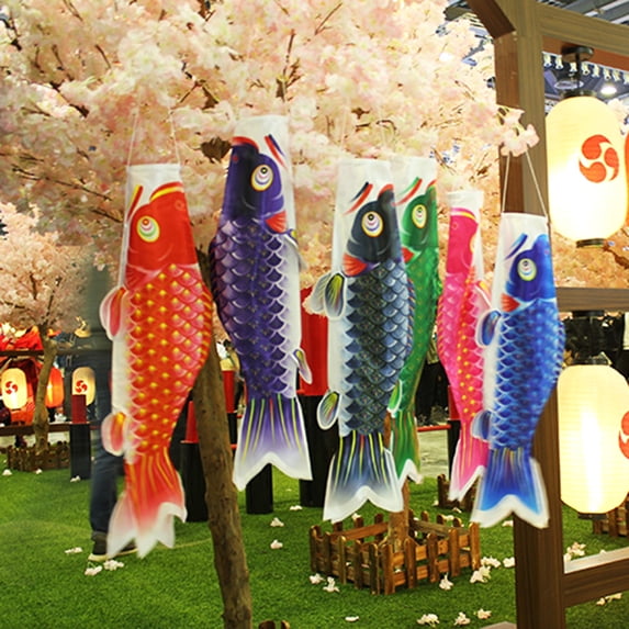 sunsanly DIY Carp Streamer Kit Blanks Wind Socks Vibrant Color Clear Fish Pattern Hand-Paint Japanese Fish Streamers
