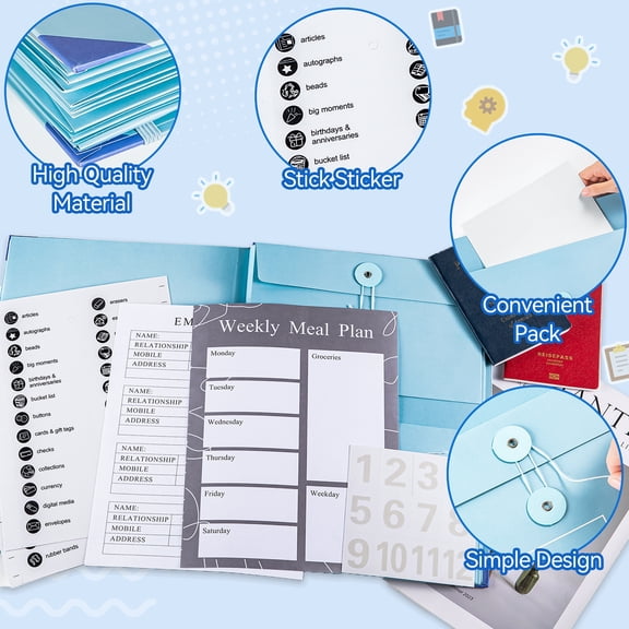 sunsanly Document Storage Bag Document Organizer Binder A4/Legal Size File Storage Bag Family Important Document Organizer