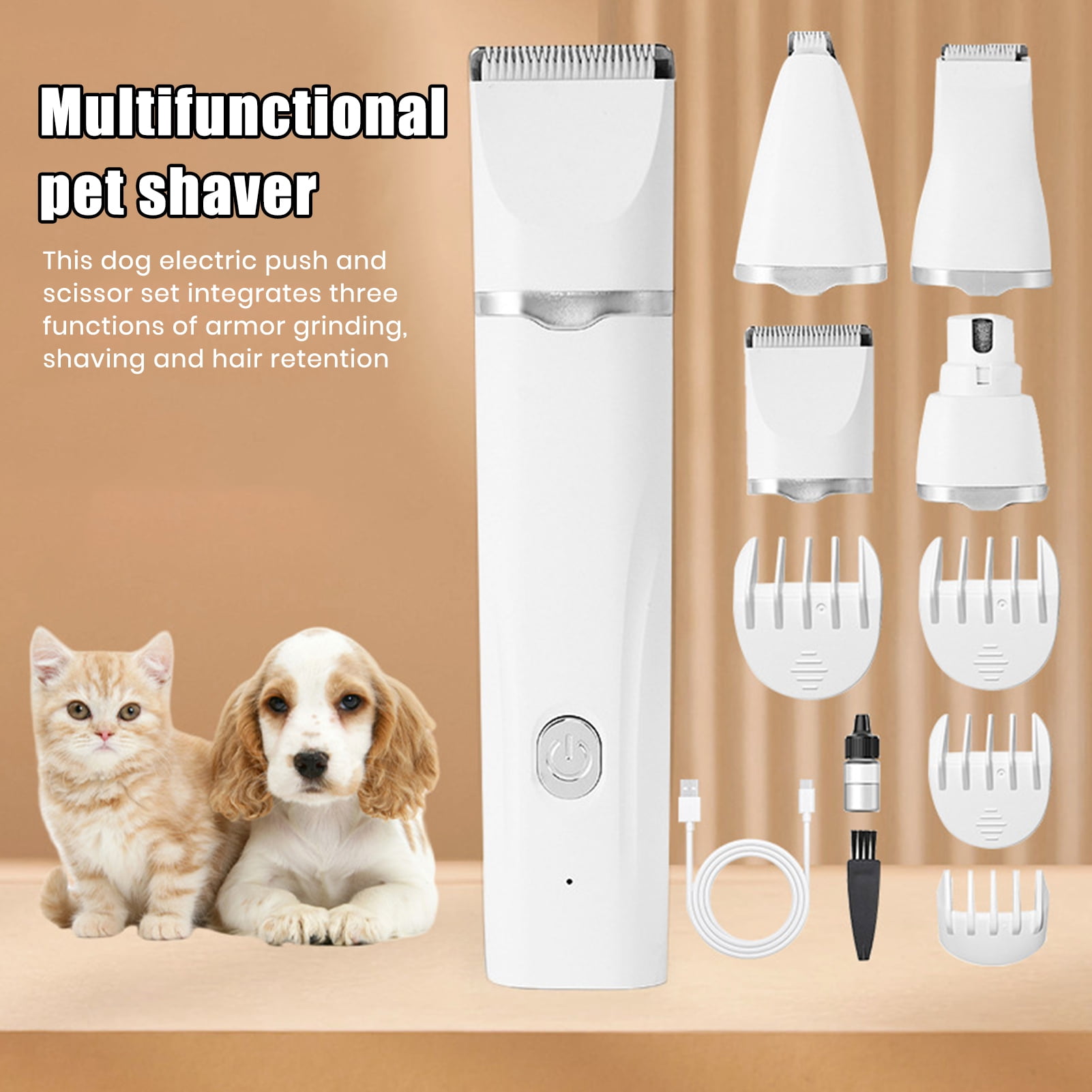 sunsanly Dog Hair Clippers Grooming Kit with Nail Grinder 4 in 1