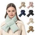 thumbnail image 1 of sunsanly Down Cotton Scarf Lightweight Warm Winter Cross Design Solid Color Scarf Rain Snowproof Thickened Women Scarf, 1 of 8