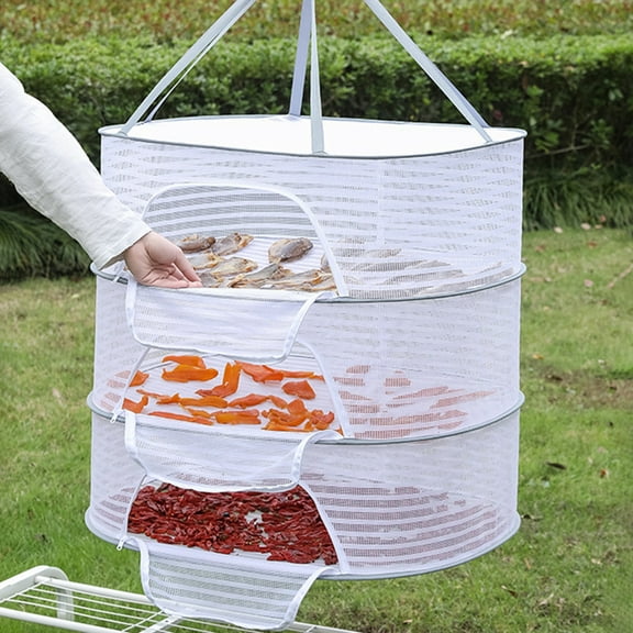 sunsanly Drying Basket Foldable Windproof Hook Multifunction Sweater Sock Anti-deformed Dryer Mesh Daily Use