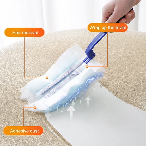 sunsanly Duster Dusting Remover with Refills Flexible Cleaning Set Short/Extendable Handle Dirt Crumbs Hair Dust Remover Fluffy Hand Duster
