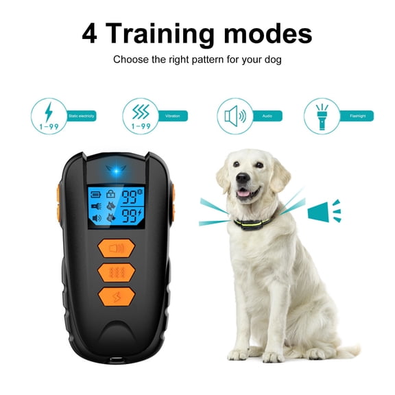 sunsanly Electric Dog Training Collar with Remote Control 4 Modes Rechargeable E-Collar Shock Dog Collar for Small Medium Large Dogs