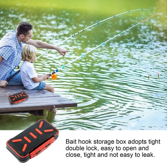 sunsanly Fishing Tackle Box Waterproof Double-Sided Fishing Accessories Box with Adjustable Dividers Bait Hook Organizer Storage Box for Fishing Enthusiasts
