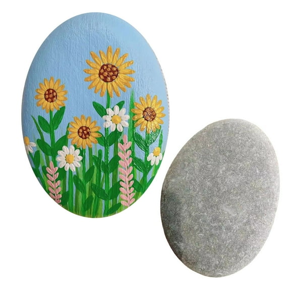 sunsanly Flat Smooth Pebbles Art Painting River Rocks Natural Stones for Crafts DIY Art Supplies Garden Decoration