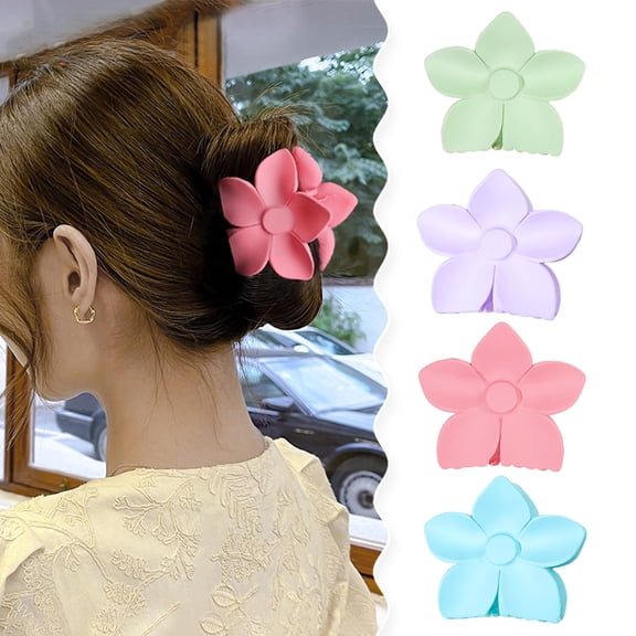 sunsanly Flower Shape Hair Claw Cross Teeth Anti-slip Design Hair Clip Strong Grip Back Head Hair Clip Hair Accessories