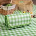 thumbnail image 1 of sunsanly Foldable Picnic Mat Waterproof Sand Blanket Extra Large Picnic Rug Healthy Odor-Free Fabric Green Yellow Red Stripe Blanket for Beach Camping Hiking Travel, 1 of 8