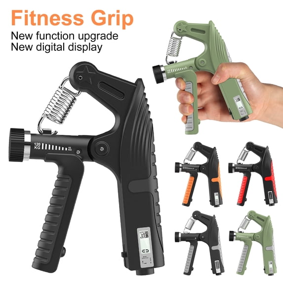 sunsanly Grip Strength Trainer with Counter 10-120KG Adjustable Countable Men Women Forearm Exerciser Hand Grip Power Strengthener Developer Fitness Equipment