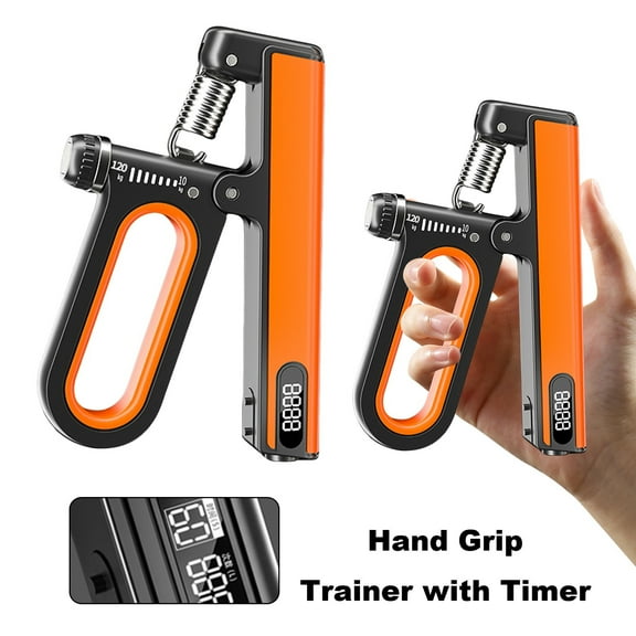 sunsanly Grip Strength Trainer with Timer Counter 10-120KG Adjustable Digital Display Countable Men Women Forearm Exerciser Hand Grip Power Strengthener Developer Fitness Equipment