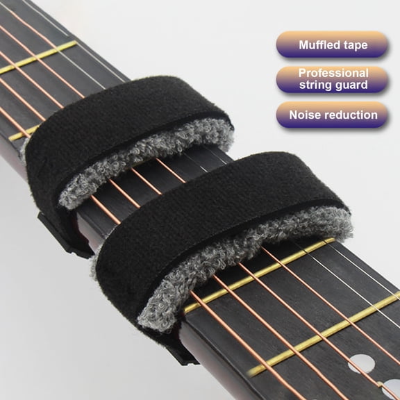sunsanly Guitar String Mute Dampener Guitar Noise Reducer Fretboard Muting Wrap Electric Guitar Bass Muffler Silencer Damper Strap for Electric Acoustic Bass