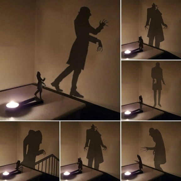 sunsanly Halloween Candle Holder Horror Metal Tealight Holder Shadow Caster Candlestick Table Statue for Halloween Home Decor