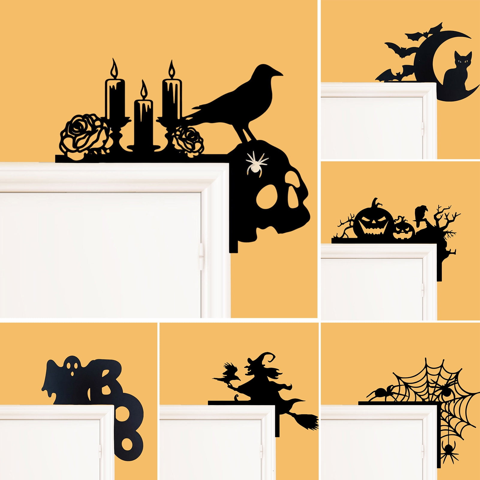 sunsanly Halloween Door Topper Metal AntiRust Coating Door Corner Sign