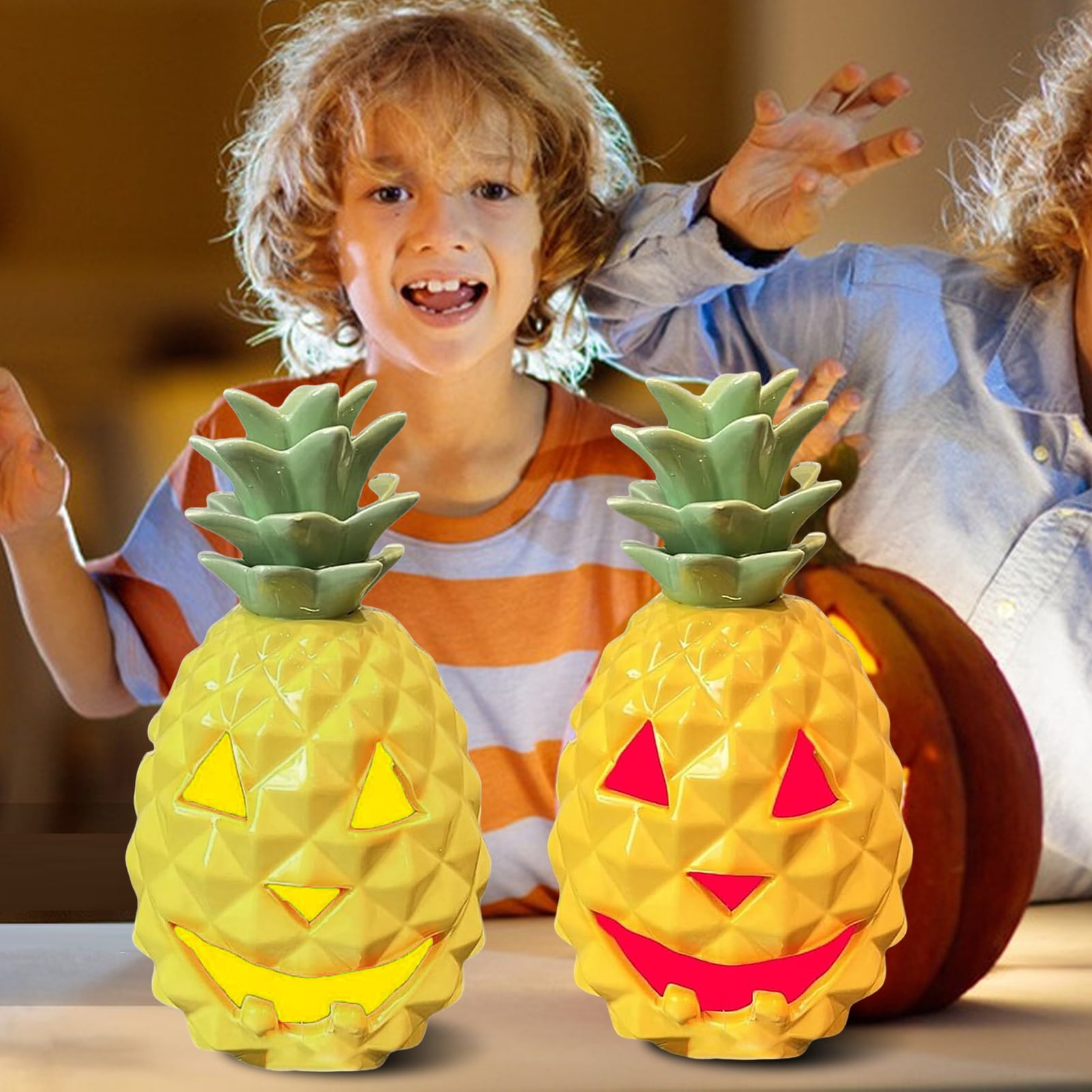 out        ❁Natural  Halloween❁花かごハロウィン♪ sunsanly Halloween Pineapple Pumpkin Light Waterproof Spooky Jack