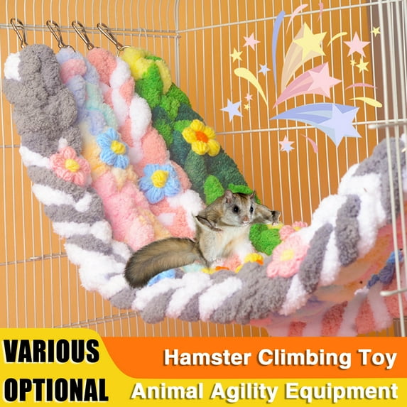 sunsanly Hamster Climbing Rope Fun And Exercise Develops Coordination And Balance Hamsters Guinea Pigs Ferrets Climbing Crawling Biting Toy Glide Hammock