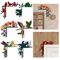 thumbnail image 1 of sunsanly Hand Painted Door Corner Decoration Hummingbird Flower Leaves Starfish Silhouette Door Frame Sign Front Door Topper Sitter Wall Art Ornament, 1 of 8