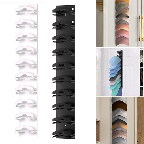 sunsanly Hat Organizer Baseball Cap Storage Rack Self-Adhesive Simple Installation Wall Mounted Multi-layer Hat Hanger Holder Display Rack