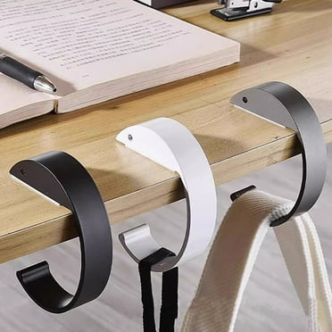 Heavy-Duty Bag Hook For Desk - 80lb Capacity, Alloy Metal, Fits Tables 0.4" To 2.36" Thick, Space-Saving Organizer (Black)