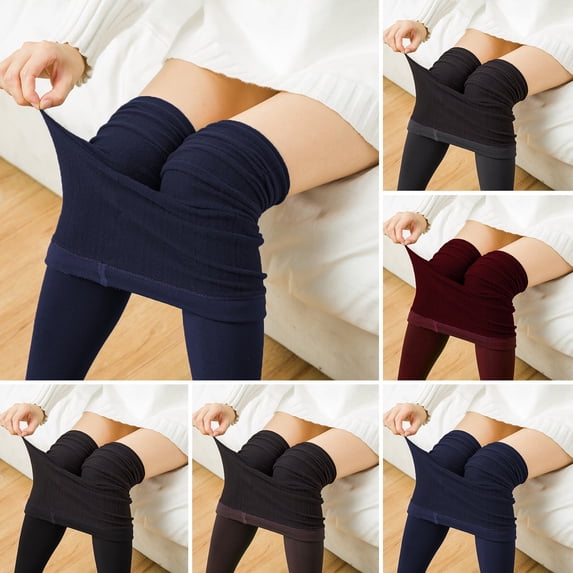 sunsanly High Waist Hip Lifting Windproof Women Leggings Winter Solid Color Thickened Plush Lining Bottoming Pants Streetwear