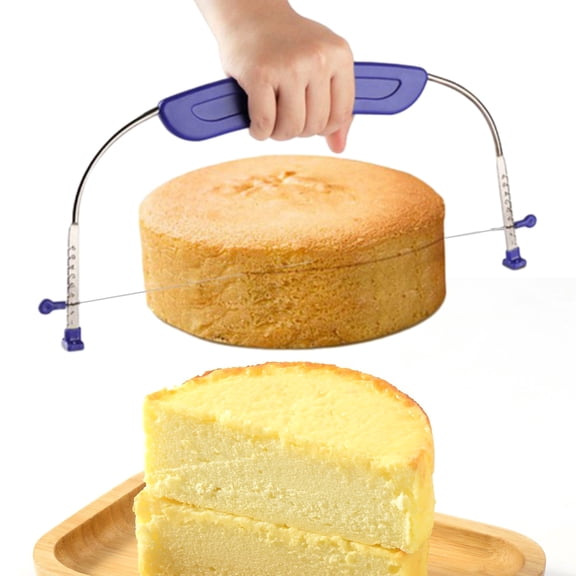 sunsanly Kitchen Layered Cake Cutter Stainless Steel Wire Plastic Handle Adjustable Sharp Blade Large Size Cake Leveling Slicer Baking Supplies Tool