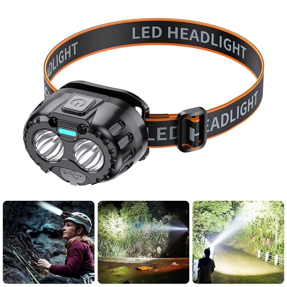 sunsanly LED Headlamp 90-Degree Adjustable Motion Sensor Rechargeable Waterproof Outdoor Camping Headlamp Emergency Light