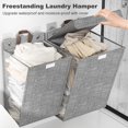 thumbnail image 1 of sunsanly Laundry Storage Bag Clothes Hamper with Lid Dustproof Water Resistant Handle Design Clothes Laundry Basket Wall Hanging Organizer, 1 of 7