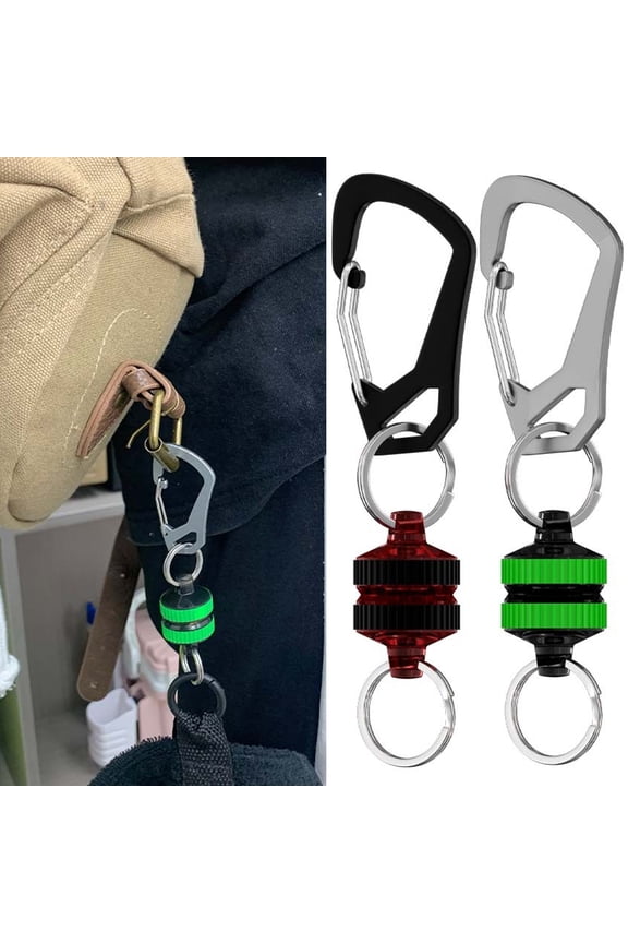 Magnetic Carabiner Quick Release Keychain Heavy Duty Portable Multifunction Outdoor Camping Climbing Backpacking Fishing Magnet Buckle Hook Clip