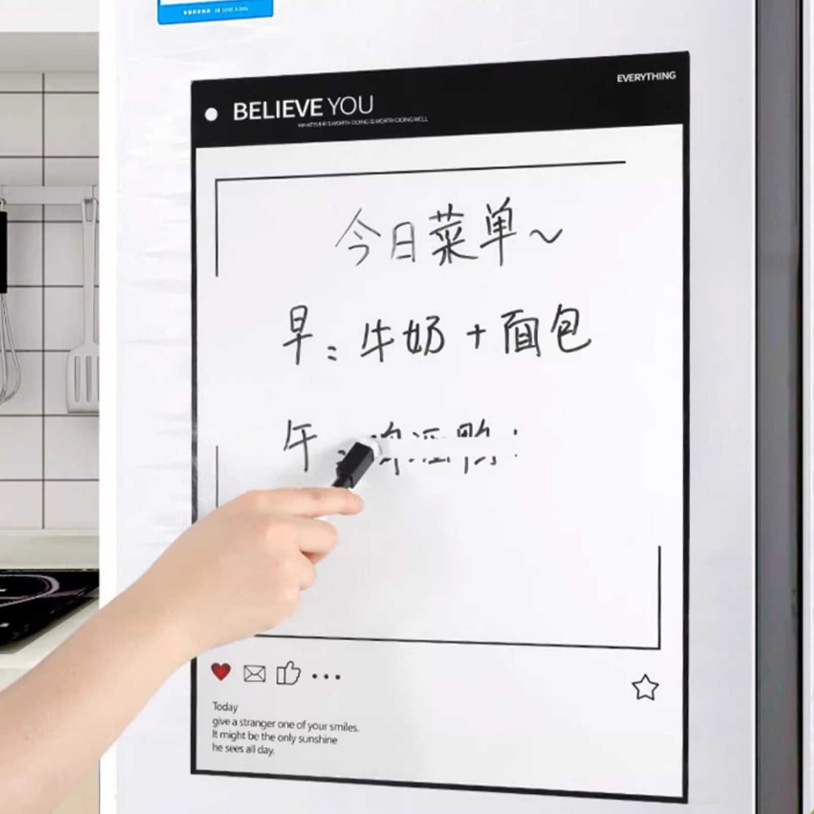 sunsanly Message Board with Whiteboard Pen Dry Erase Surface