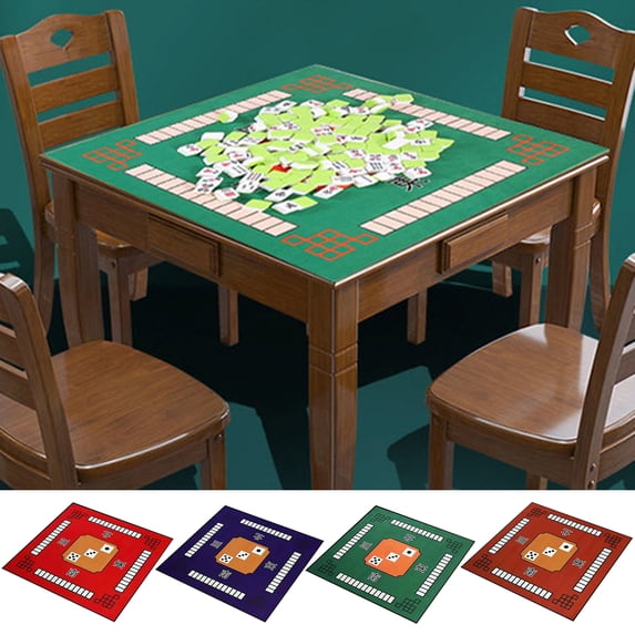 sunsanly Mahjong Mat Thicken Mute 3D Effect Strong Water Absorption Exquisite Embroidery Non-slip Square Mahjong Cloth Poker Table Pad Home Use