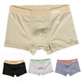 thumbnail image 1 of sunsanly Men Boxers Bulge Pouch Thin Mid Waist Soft Breathable High Elasticity Solid Color Moisture-wicking Elastic Letter Print Men Underpants Daily Sport Underwear, 1 of 7