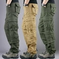 thumbnail image 1 of sunsanly Men Cargo Pants Multi Pockets Solid Color Loose Plus Size Daily Wear Streetwear Long Work Trousers Outdoor Training Pants, 1 of 8