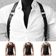 thumbnail image 1 of sunsanly Men Women Punk Belt Punk Style Adjustable Faux Leather Harness with Buckled Straps Clothing Accessory, 1 of 8