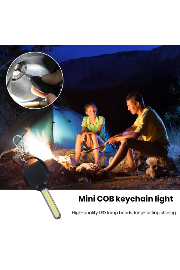 Mini LED Keychain Flashlight Super Bright High Lumens 2 Modes Compact Size Portable Outdoor Flashlight COB Emergency Keychain Light