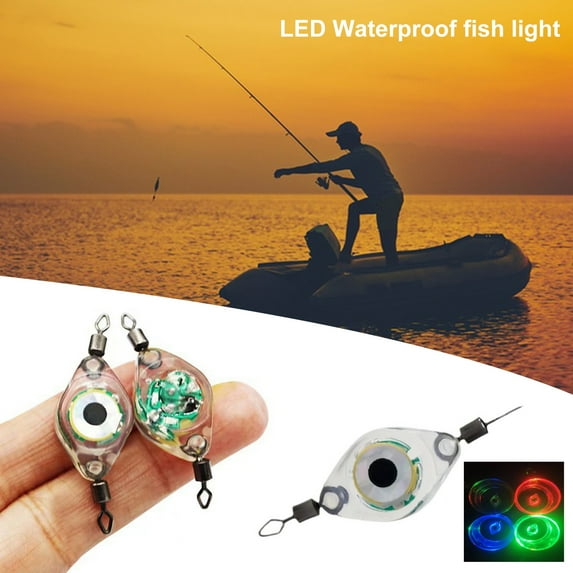 sunsanly Mini Underwater Fishing Lamp Waterproof LED Fish Eye Luring Light Submersible Deep Drop Fish Attraction Gathering Lamp Fishing Accessories