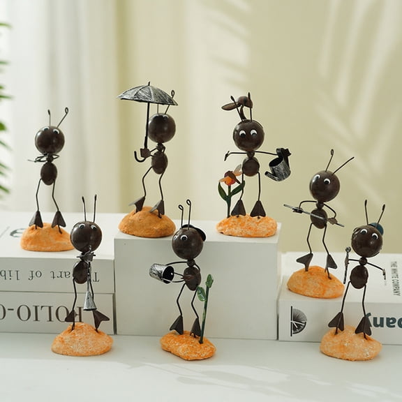 sunsanly Miniature Sculpture Delicate Beautiful Vivid Image Handmade Gifts Iron Mini Reading Ant Decoration Home Decor