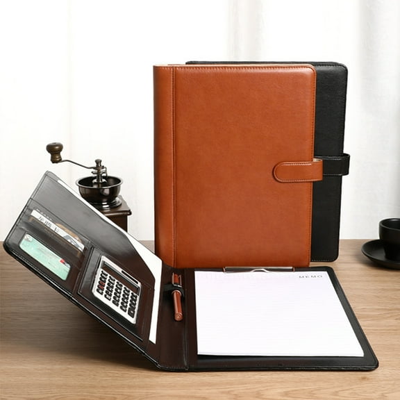 sunsanly Multifunctional File Folder A4 Document Clipboard Folder with Calculator Pen Slot Card Holder Portfolio Folder with Documents Clip for Business Office