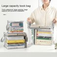 thumbnail image 1 of sunsanly Multifunctional Storage Box Foldable Book Box with Handle Zipper Closure Waterproof Toy Box Transparent Storage Case, 1 of 8