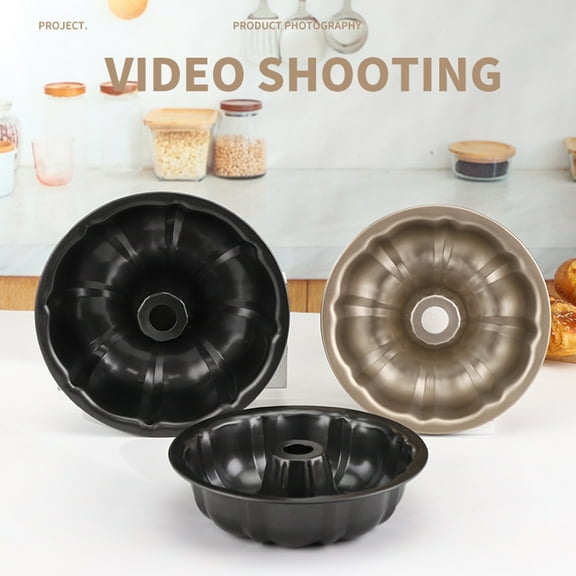 sunsanly Non-Stick Ring Cake Pan Carbon Steel Fluted Tube Baking Pan for Pound Cake Buntz Cake Jelly Gelatin Chocolate Cake Molds