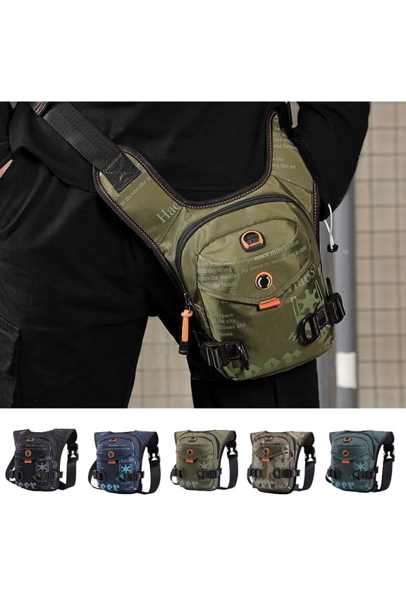 Outdoor Leg Pack Waterproof Thigh Bag with Earphone Hole Adjustable Strap Large Capacity Multi-Pocket Waist Bag for Hiking Cycling Fishing Travel