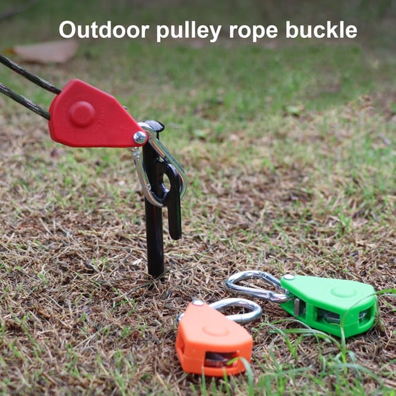 sunsanly Outdoor Pulley Rope Buckle Strong Load-bearing High Stability Compact Size Portable Cord Adjuster Rope Hanger Buckle Camping Supplies