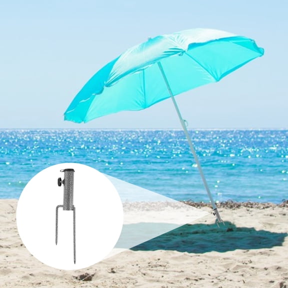 sunsanly Patio Umbrella Holder Ground Stake Adjustable Heavy Duty Metal Outdoor Garden Beach Umbrella Parasol Flagpole Stand Base Umbrella Accessories
