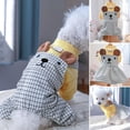 thumbnail image 1 of sunsanly Pet Dress Round Neck Soft Comfortable Cartoon Bear Ears Decor Pet Plaid Dress Cat Dog Jumpsuit Daily Wear, 1 of 7