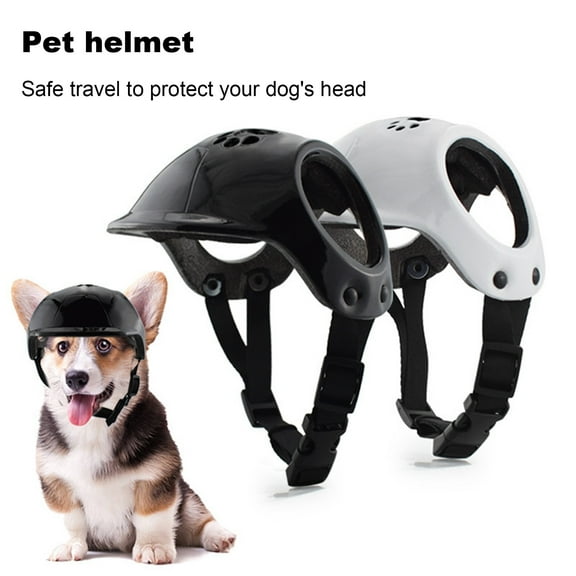 sunsanly Pet Helmet with Ear Holes Dog Safety Hat Windproof Adjustable Puppy Motorcycle Helmet for Outdoor Riding Hiking Cycling
