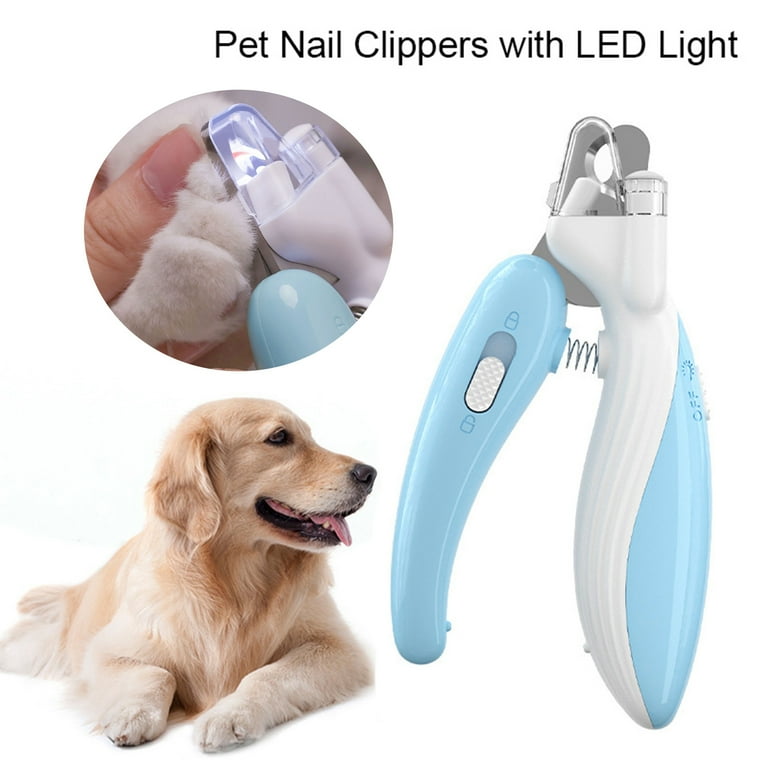 sunsanly Pet Nail Clippers with Built in LED Light Safety Guards Illuminated Pet Nail Clipper Enhanced Visibility Nail Trimmers Pet Grooming Nail Care Tool for Dogs Cats Walmart