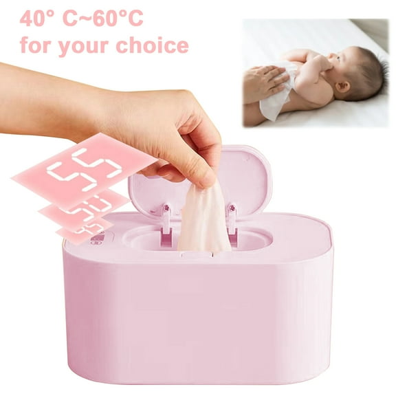 sunsanly Portable Baby Wipe Warmer Box Mechanical Digital Display Temperature Adjustable Large Capacity Home Travel USB Wet Tissue Dispenser Heater