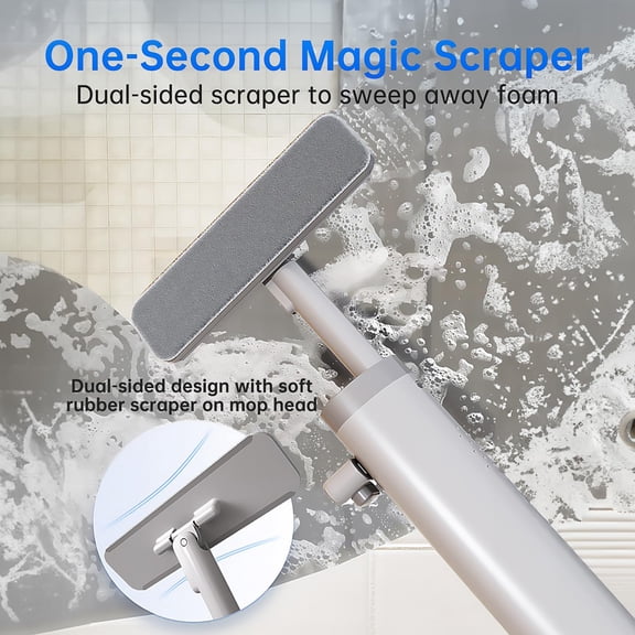 sunsanly Portable Mini Cleaning Mop 180-Degree Rotatable Reusable Dry Wet Use Self-Squeeze Small Mop Floor Window Cleaning Tool