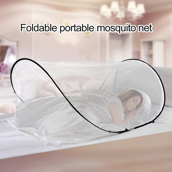 sunsanly Portable Mosquito Net Foldable Free Adjustment Fine Mesh Large Popping Up Camping Mosquito Tent Home Travel Single Person Mosquito Net