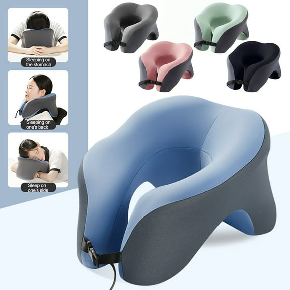 sunsanly Portable Travel Neck Support Pillow with Storage Bag Ergonomic Design Soft Wear Resistant Easy to Carry Neck Pillow