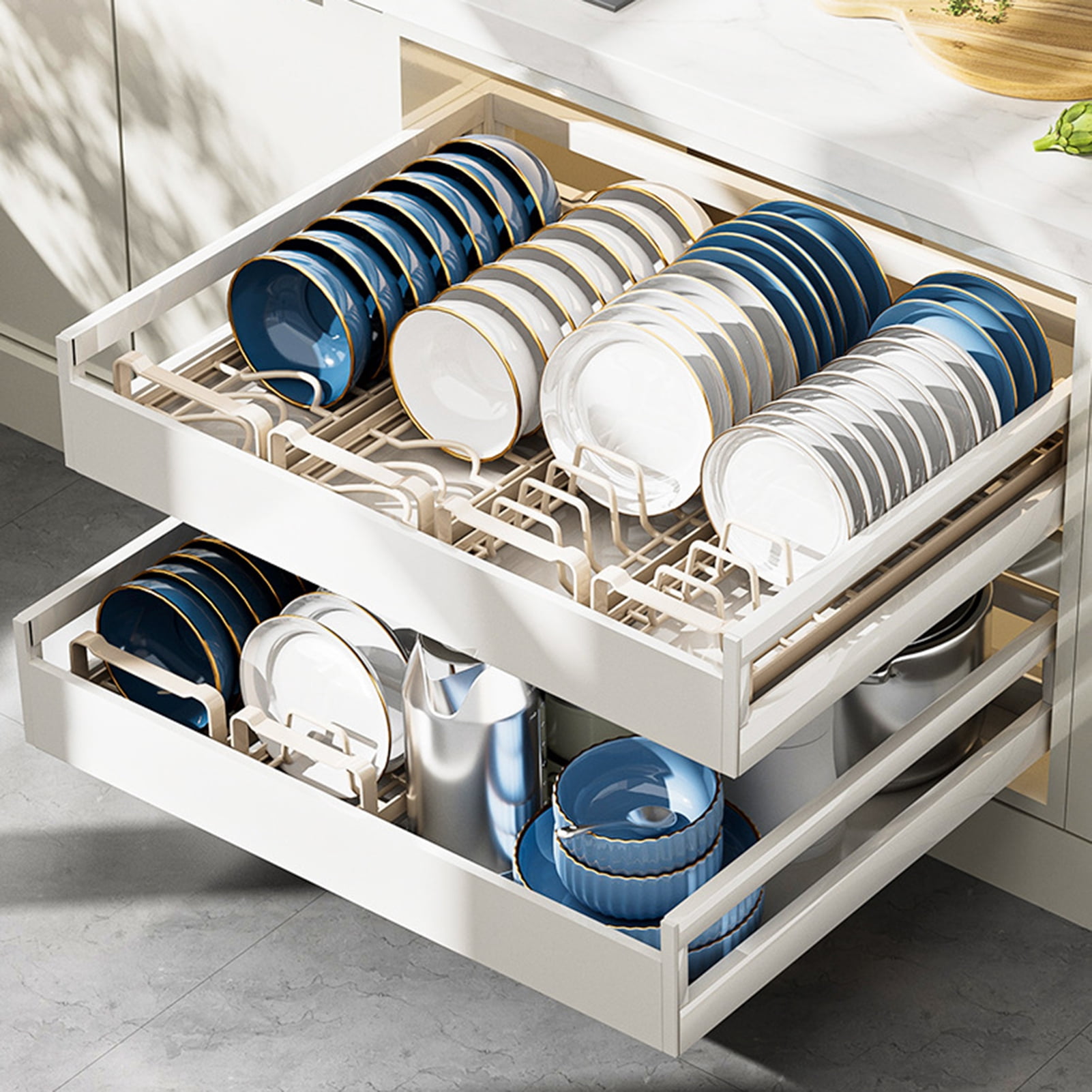 sunsanly Pots Pans Organizer Storage Rack with Handle Design Extendable ...
